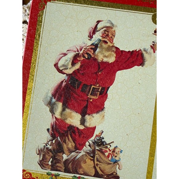 Christmas COCA COLA SANTA TIN - 1994 - NO Cards - Tin ONLY - 5 3/4" x 4 1/2" - Picture 8 of 9